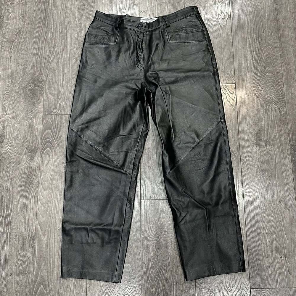 Laurence Roy Lambskin Leather Pants Size 16 Black